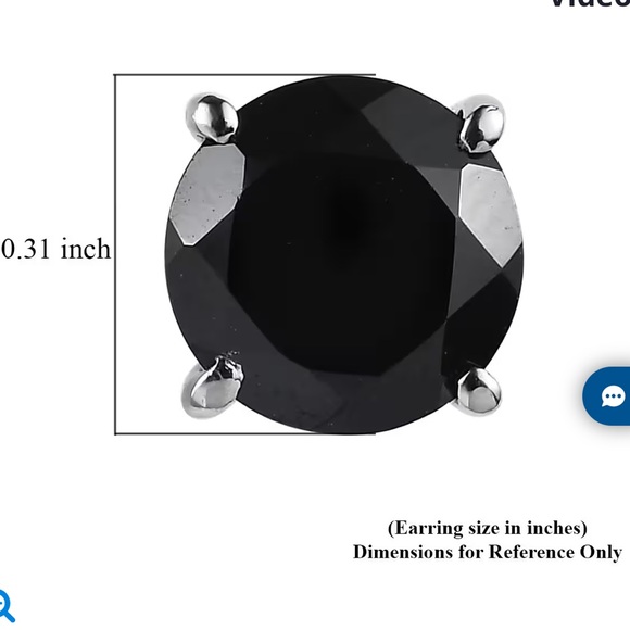 Thai Black Spinel Solitaire Stud Earrings 925 Sterling Silver - Picture 4 of 4